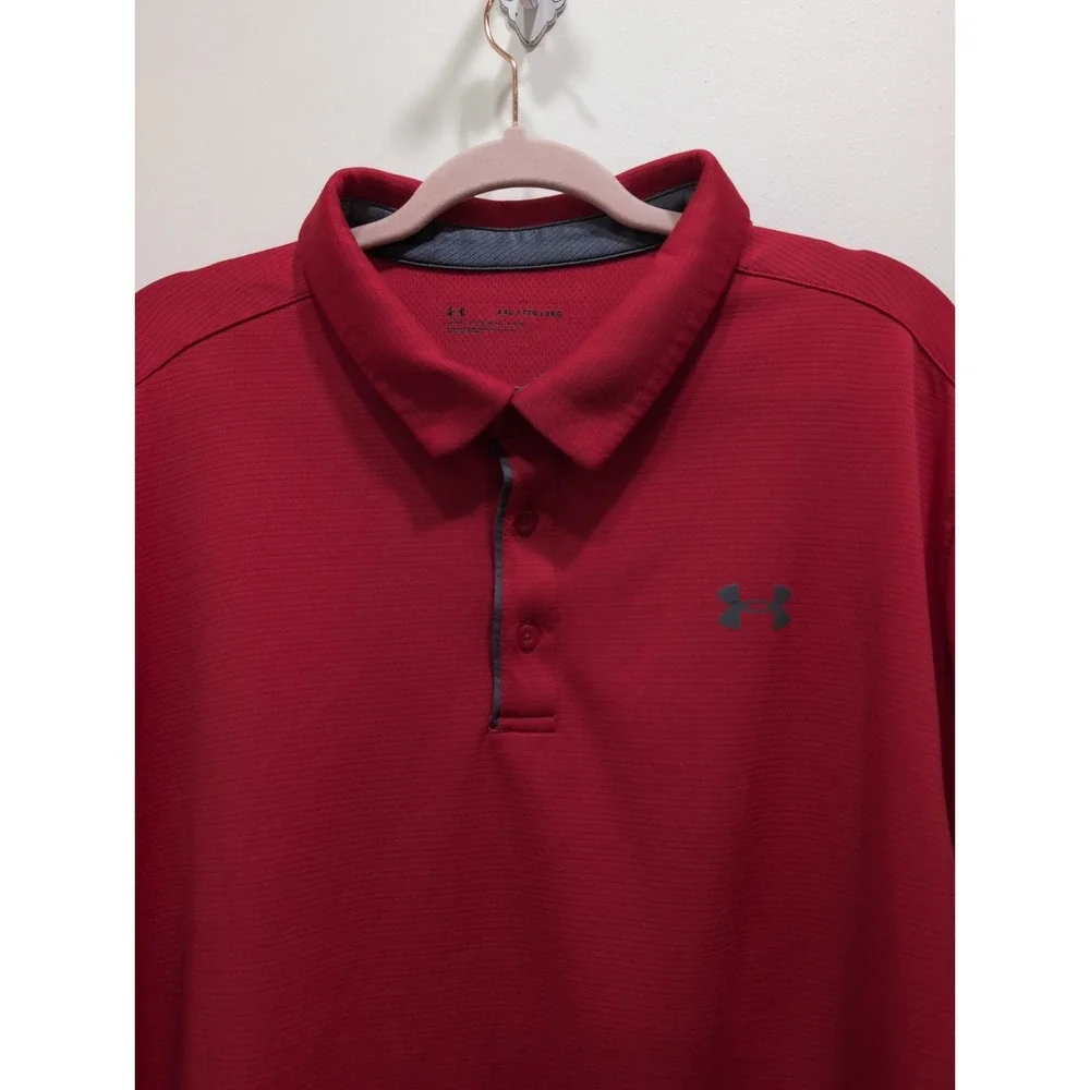 Under Armour Men's 2XL Red Loose Polo Preppy Athletic Golf - Picture 2 of 8